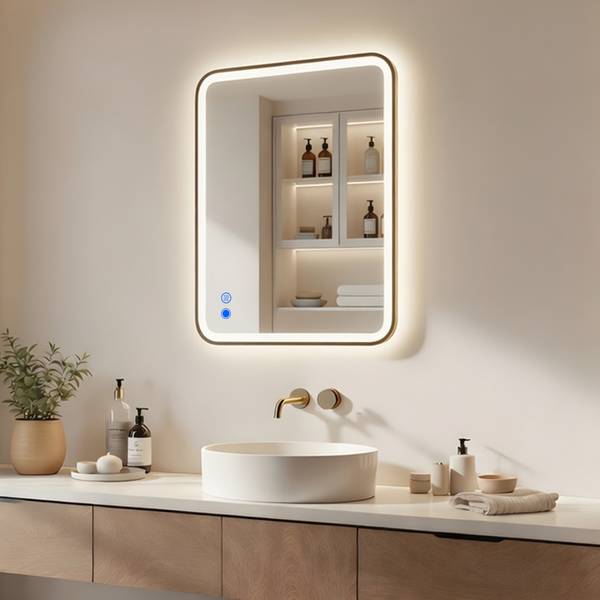 LED Badspiegel MCH010 Gold - Glas - 80 x 60 x 1 cm