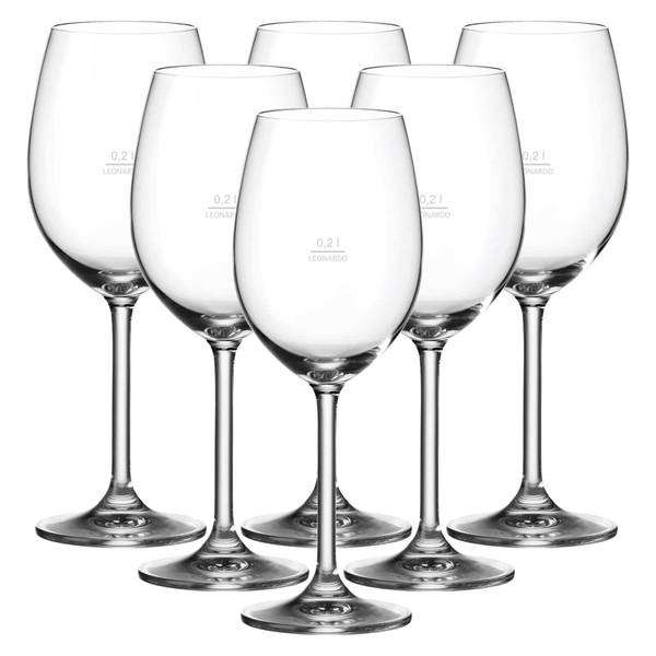 Weißweingläser geeicht Daily 6er Set Kristallglas - 8 x 22 x 8 cm