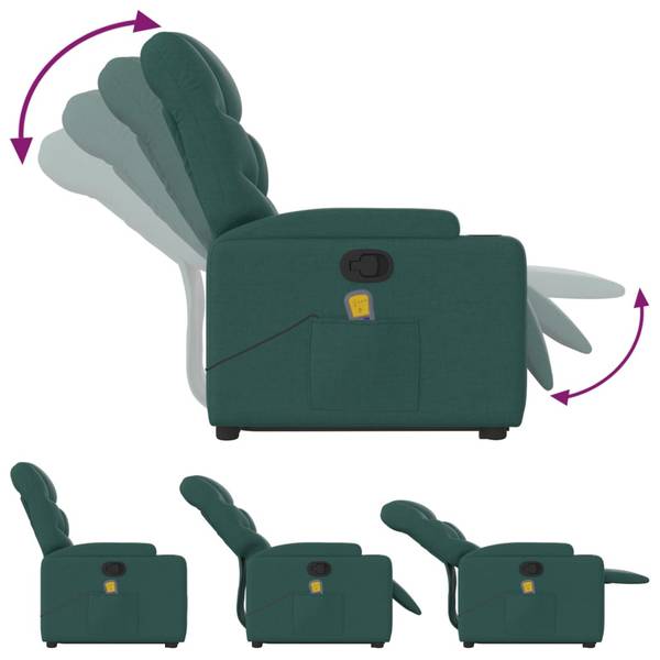 Fauteuil inclinable de massage 3032386-2 Vert foncé