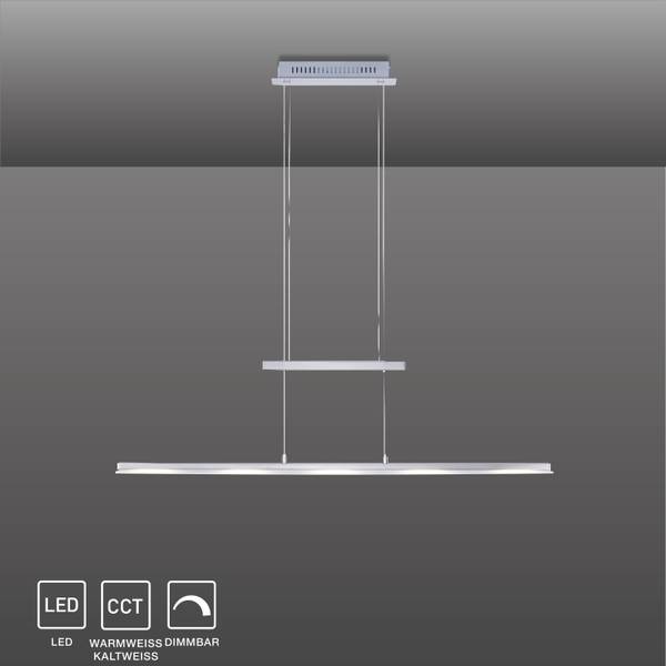 LED Pendellampe LINEAR 100cm Silber - Metall - 12 x 160 x 100 cm