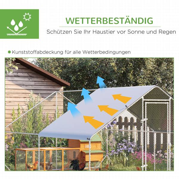 Geflügelgehege BB7113 Silber - Metall - 33 x 16 x 198 cm