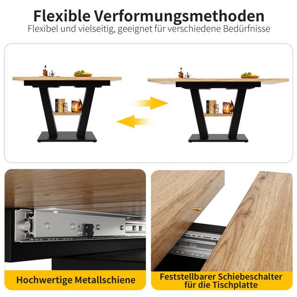 Esstisch N620P24218182N Braun - Holzwerkstoff - 70 x 75 x 119 cm