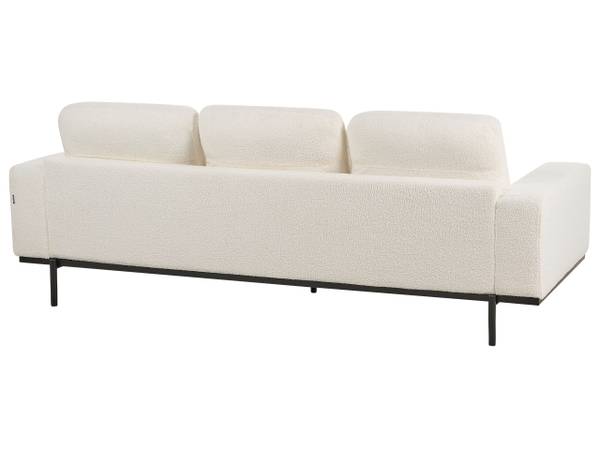 Driezitsbank SOVIK zwart - wit - natuurvezel - 215 x 72 x 87 cm