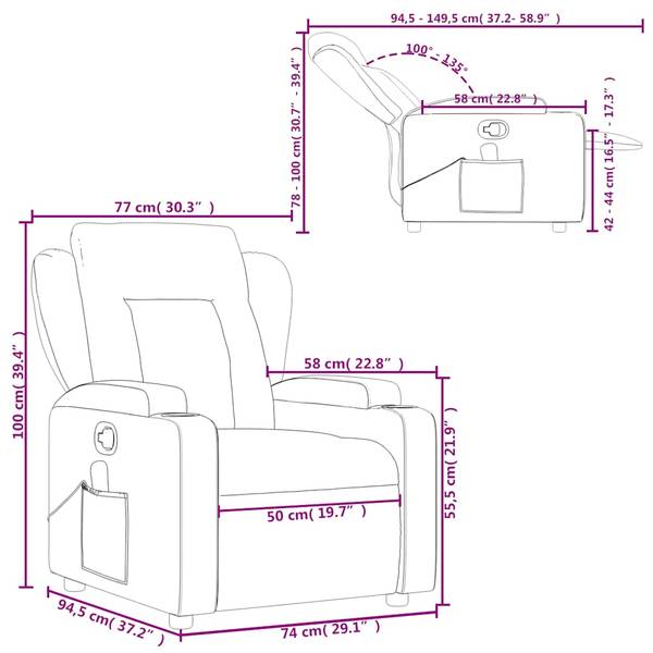 Fauteuil inclinable de massage 3032462 Crème - Blanc