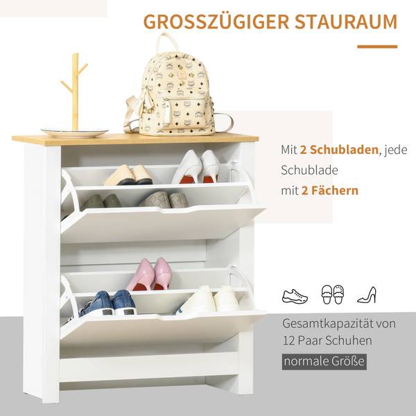 Schuhschrank 837-062V90WT Multicolor - Weiß - 72 x 80 cm