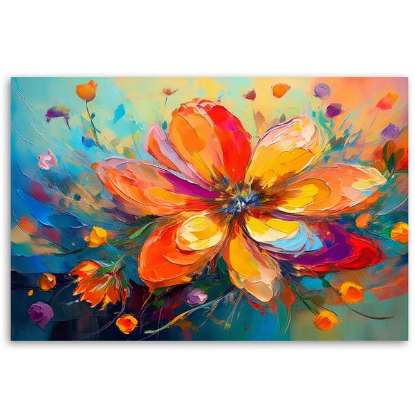 Canvas schilderij Bloemen 90 x 60 cm