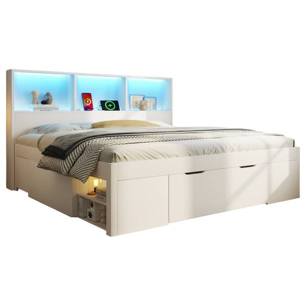 Kinderbett K-1740 Weiß - Holzwerkstoff - 147 x 100 x 219 cm