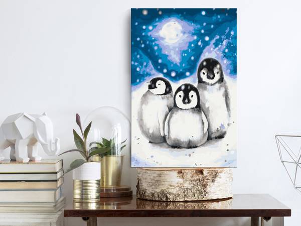 Wandbild Malen nach Zahlen Tiere Lic Baumwollstoff - 40 x 60 x 2 cm