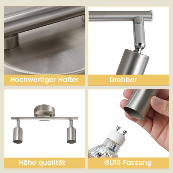 Deckenstrahler CKLSG Silber - 8 x 13 x 25 cm