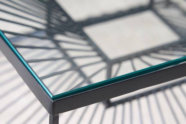 Couchtisch ILLUSION Eisen - Sicherheitsglas - 60 x 37 x 60 cm