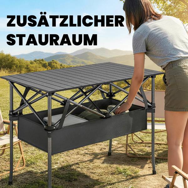 Campingtisch A20-619V00BK Schwarz - Metall - 55 x 68 x 93 cm