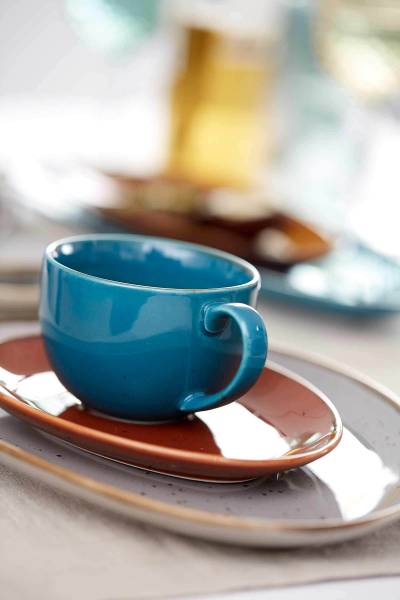 Kaffee-Set Taste 12-teilig Grau - Porzellan - 14 x 8 x 17 cm