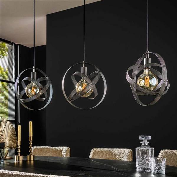 Pendelleuchte Cosmos Mesh 3L Schwarz - Metall - 115 x 150 x 33 cm