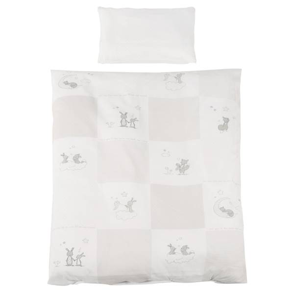 Komplettbettset Fox + Bunny II Weiß - Holzwerkstoff - 79 x 152 x 153 cm
