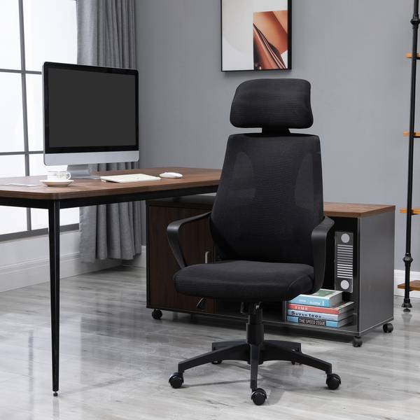 bureaustoel 921-225BK zwart - polypropeen - 55 x 126 x 64 cm