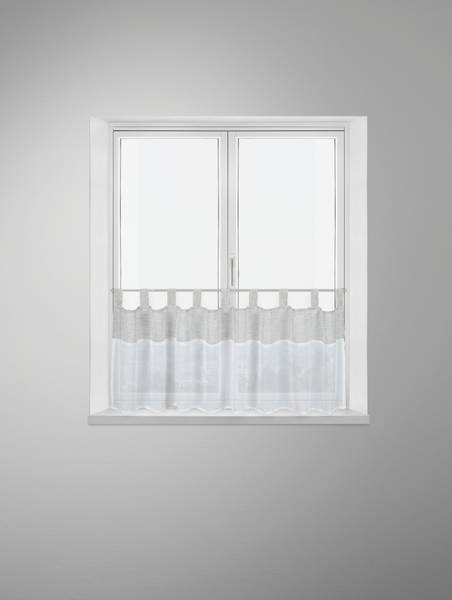 Kurzgardine MESH Weiß - Textil - 145 x 50 x 1 cm