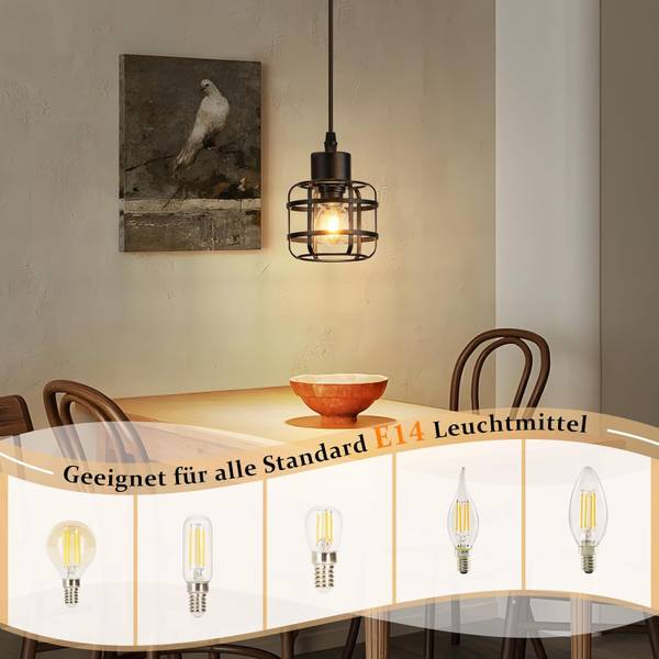 Pendelleuchte Retzlaff Schwarz - Metall - 10 x 140 x 10 cm