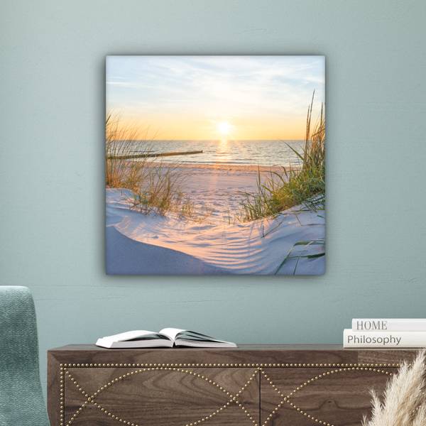LEINWANDBILD Strand Sonnenuntergang 50 x 50 x 50 cm