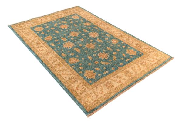 Tapis Ziegler LII Bleu - Laine - 123 x 1 x 187 cm