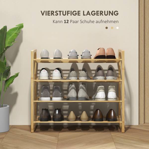 Schuhregal 837-511V00ND Braun - Bambus - 33 x 67 x 76 cm