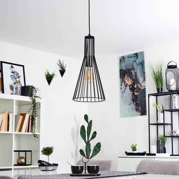 Deckenleuchte Poggiomarino Schwarz - Metall - 21 x 125 x 21 cm