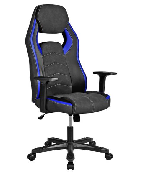 Fauteuil Gamer basculant AZUL Noir - Bleu - Métal - Matière plastique - Cuir synthétique - 62 x 123 x 65 cm