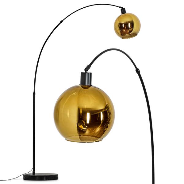 Stehlampe Cesaro Gold - Aluminium - Klarglas - Marmor - 45 x 170 x 143 cm