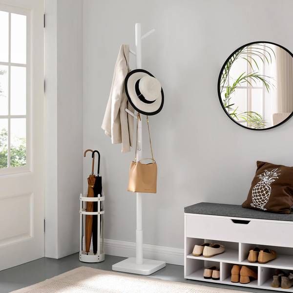 Garderobenständer Kigali Weiß - Holzwerkstoff - 30 x 175 x 30 cm