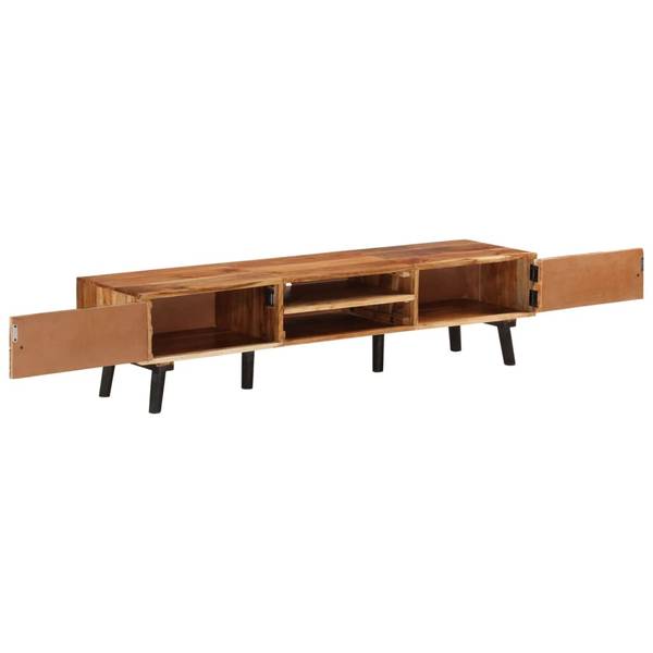 TV-Schrank D959 Braun - Massivholz - 35 x 35 x 145 cm