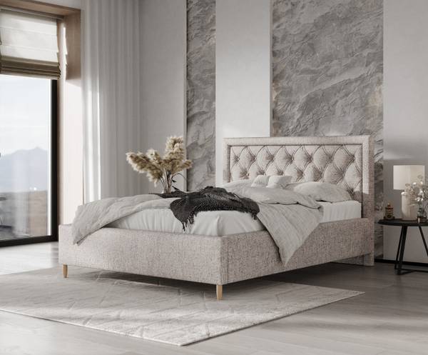 Polsterbett Lido mit Stauraum Neve Hellbraun - Liegefläche Breite: 140 cm