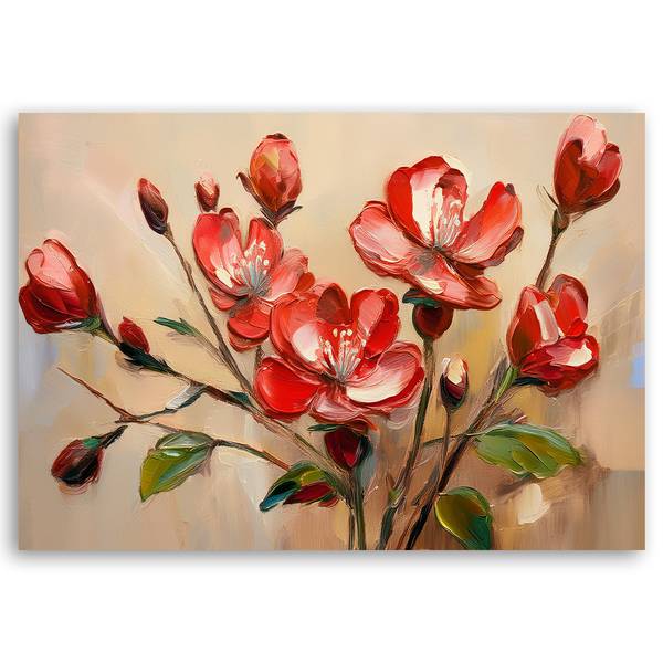 Canvas schilderij Bloemen 60 x 40 cm