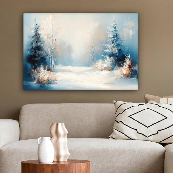 LEINWANDBILD Winterwald 90 x 60 cm