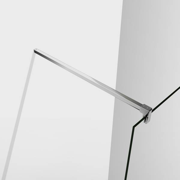 Milchglas Streifen Duschwand Walk-In Grau - Sicherheitsglas - 120 x 200 x 1 cm