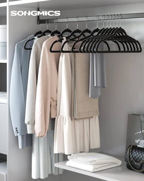 Kleiderbügel Bellepierre III (50er-Set) Kunststoff - Schwarz / Silber