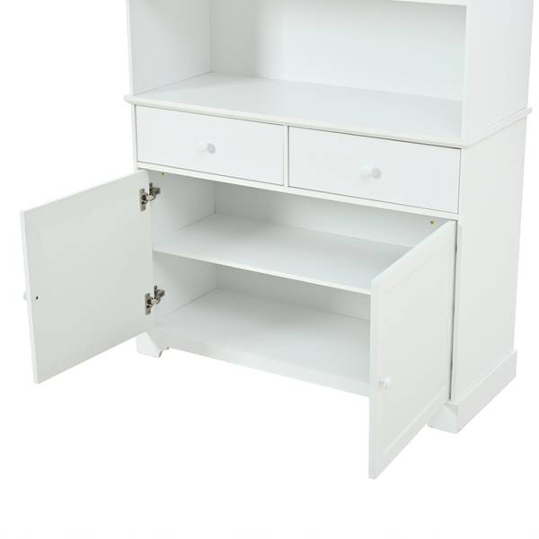 Armoire Haute Ourea Ⅲ Blanc - Bois manufacturé - 38 x 170 x 100 cm