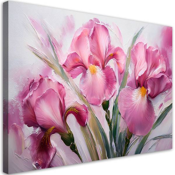 Wandbild iris blumen gemalt 60 x 40 cm