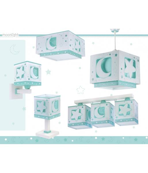 Kinder Deckenleuchte Luna Grün - Kunststoff - 14 x 21 x 50 cm