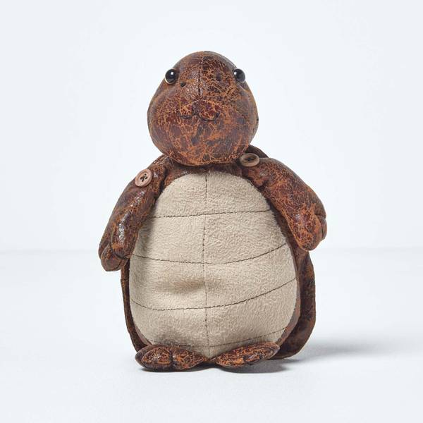 Türstopper im Schildkröten Kunstleder Braun - Mischgewebe - 12 x 18 x 10 cm