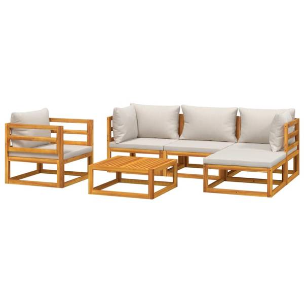 Garten-Lounge-Set 3028504-6  (6-teilig) Grau - Polyester - Akazie - 70 x 65 x 70 cm