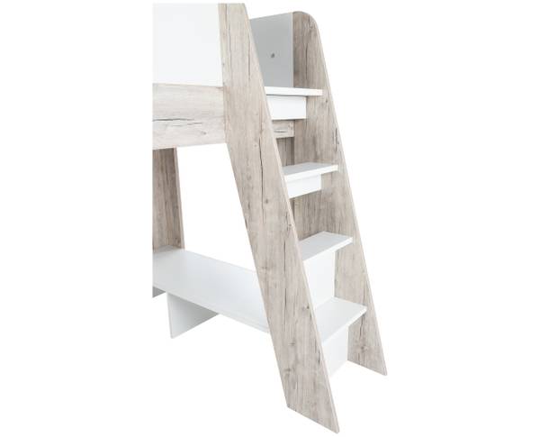 Hochbett Bente Braun - Weiß - Holzwerkstoff - 208 x 141 x 142 cm