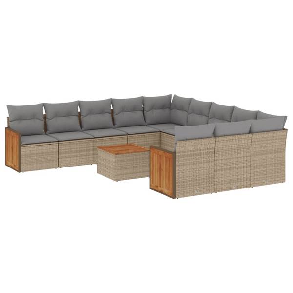 Garten-Lounge-Set 3036099-2 (12-teilig) Beige - Grau - Hellgrau