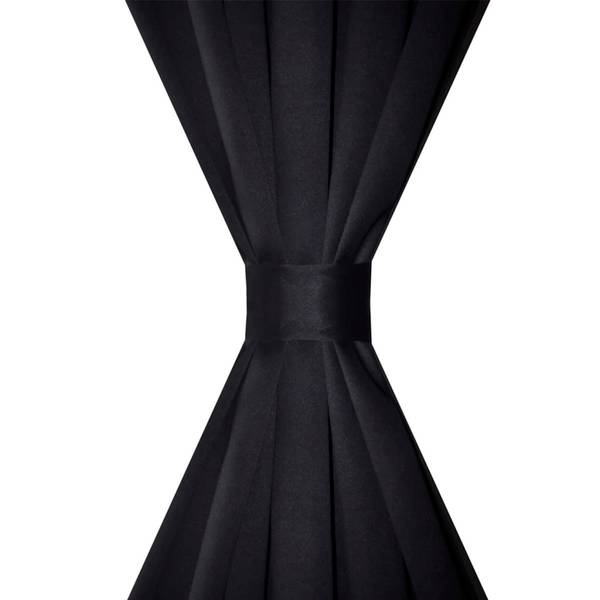 Vorhänge 291262 (2er Set) Schwarz - Polyester - 135 x 245 x 1 cm