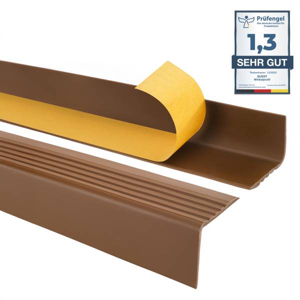 Selbstklebendes Treppenkantenprofil RGP Braun - 5 x 5 x 90 cm