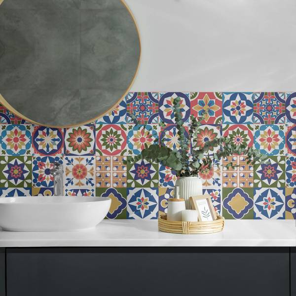 Fliesen Mosaik Würfel 4er Set 50 x 50 cm