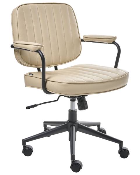 Bürostuhl BERNE Beige - Schwarz - Silber