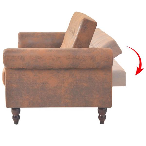 2-Sitzer-Sofa 245584 Braun - Kunstleder - 196 x 59 x 196 cm
