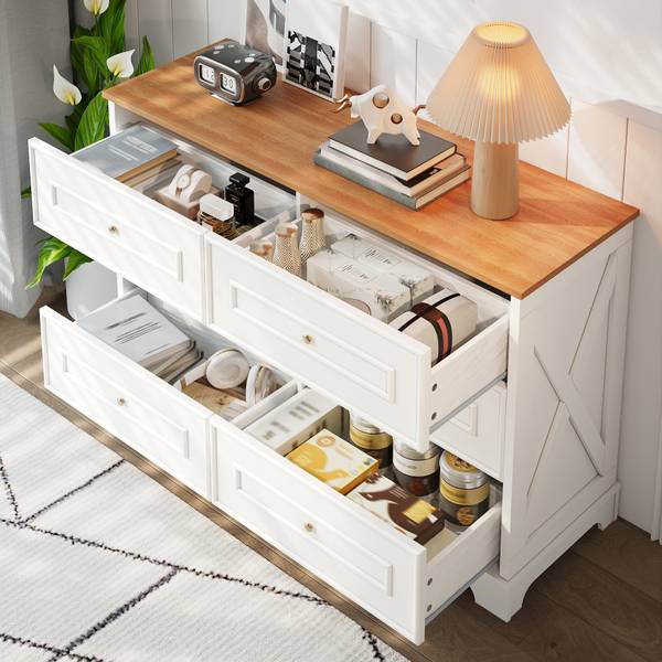 Sideboard Malia Braun - Weiß - Stahl - 120 x 76 x 40 cm