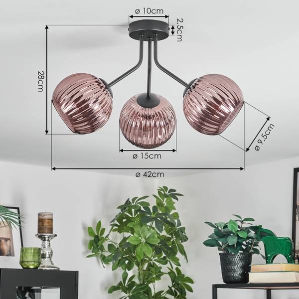 Deckenleuchte Cesaro Metall - 16 x 16 x 24 cm