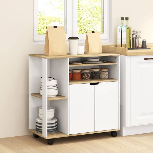 Küchenwagen 801-372V90WT Holzwerkstoff - 40 x 82 x 80 cm