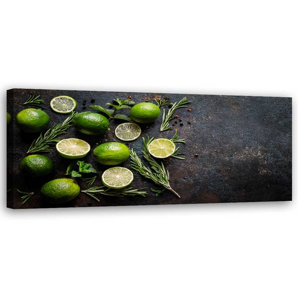 Wandbild limette obst gewürze 150 x 50 cm